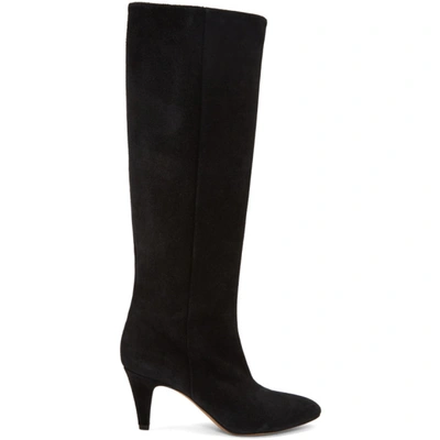 Isabel Marant Lacine Suede Knee-high Boots In Black
