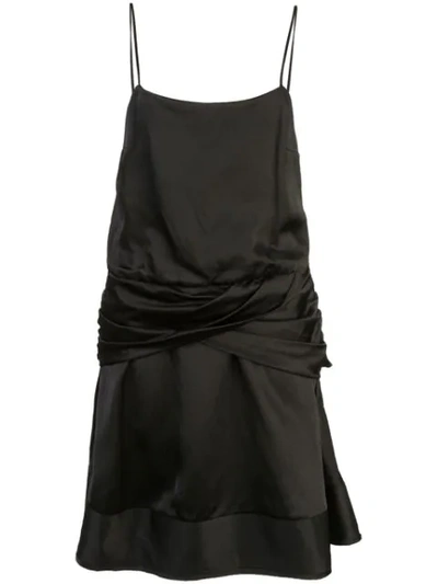 Derek Lam 10 Crosby Cami Flounce Mini Dress With Twist Waist Detail In Black