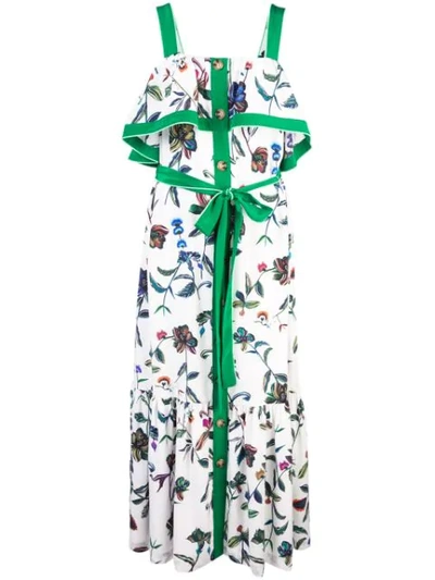 Derek Lam 10 Crosby Botanical Print Maxi Dress In Green