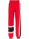 Givenchy Tapered Logo-embroidered Loopback Cotton-jersey Sweatpants In Red