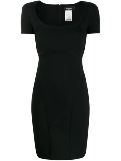 Dsquared2 Short Fitted Dress In Black