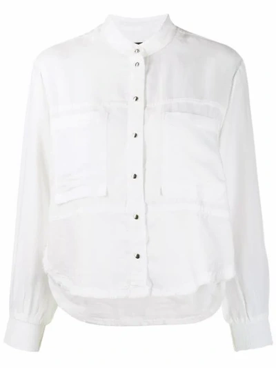 Diesel Fluid Shirt With Knitted Detail In White