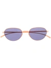 Mykita X Maison Margiela Round Frame Sunglasses In Orange