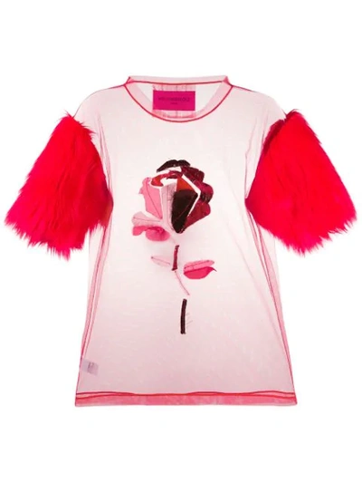Viktor & Rolf A Single Rose T-shirt In Red