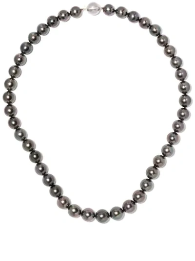 Yoko London 18kt White Gold Classic Tahitian Pearl Necklace In 7