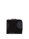 Comme Des Garçons Black Polka Dot Half-zip Leather Wallet