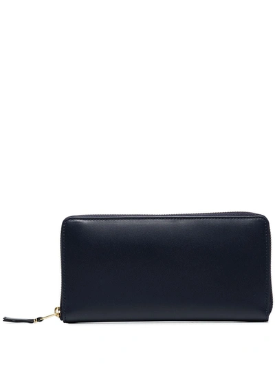 Comme Des Garçons Navy Blue Continental Wallet