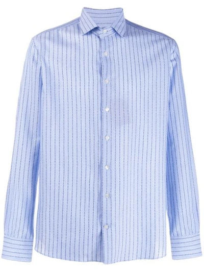 Etro Embroidered Fitted Shirt In Blue