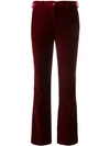 Etro Plain Velvet Trousers In Red