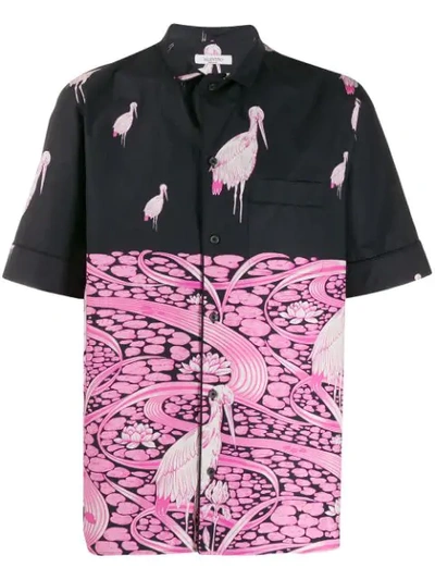 Valentino Japanese Pond Print Shirt In Pink