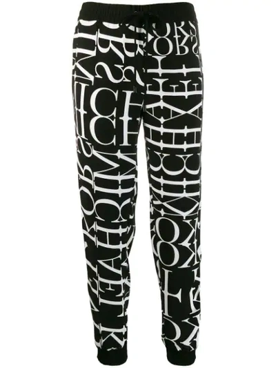 Michael Kors Logo Print Track Trousers In 048 Black/white