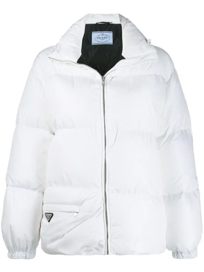 Prada Quilted Bomber Jacket - White