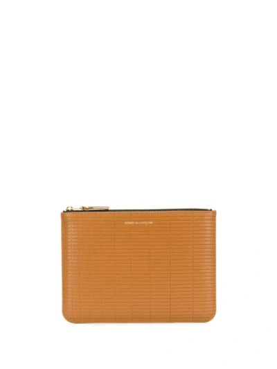 Comme Des Garçons Wallet Clutch Mit Gittermuster - Braun In Brown