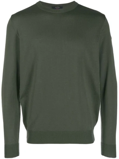 Paul & Shark Sweatshirt With Logo Patch In Green
