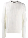 Paul & Shark Ribbed Sweatshirt In White
