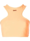 Off-white Contrasting Logo Tank Top In Orange