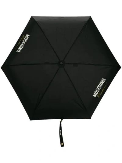 Moschino Couture Print Umbrella In Brown