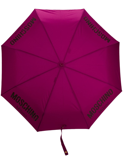 Moschino Logo Printed Umbrella In Pink