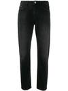 Philipp Plein Straight Cropped Jeans In Black