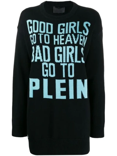 Philipp Plein Good Girls Longline Jumper In Black