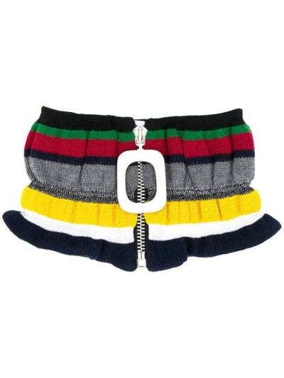 Jw Anderson Striped Knitted Neckband In Multicolor