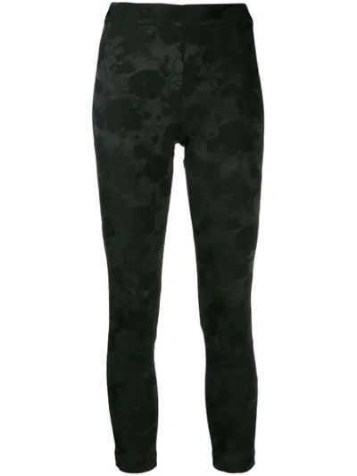 Ann Demeulemeester Cropped Embroidered Floral Leggings In Black