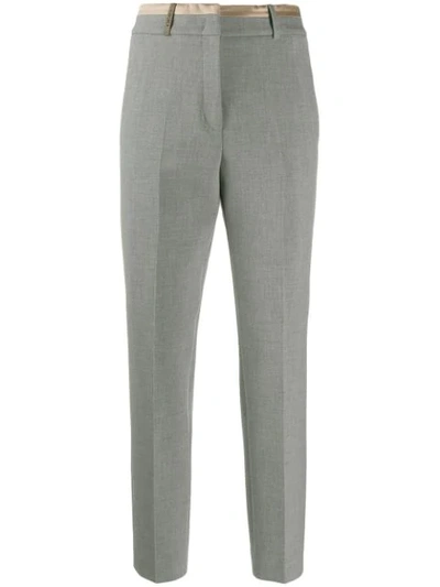Peserico Cropped Tailored Trousers In Grey
