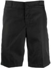 Prada Logo Plaque Tailored Shorts In F0002 Black