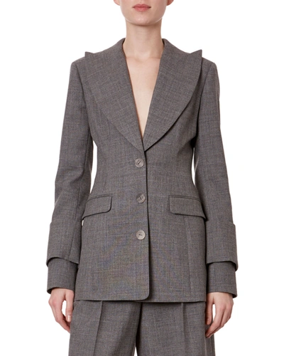 Loewe Fitted 3-button Blazer In Gray