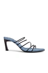 Reike Nen String Two-tone Leather Sandals In Black & Water Blue