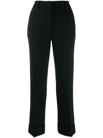Fendi Punched-out Woven Trousers In Black