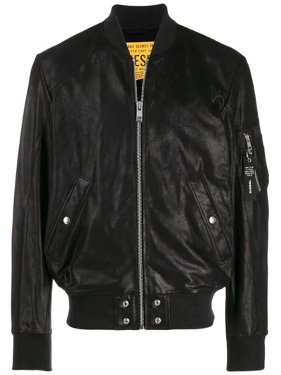 Diesel J Nikolai Leather Jacket Black