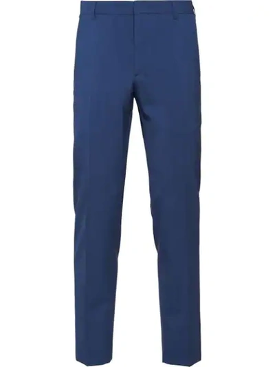 Prada Tailored Straight-leg Trousers In Blue