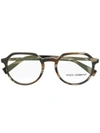 Dolce & Gabbana Eyewear Tortoiseshell Round Frame Glasses - Brown