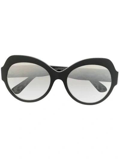 Dolce & Gabbana Oversized Round Sunglasses In Black