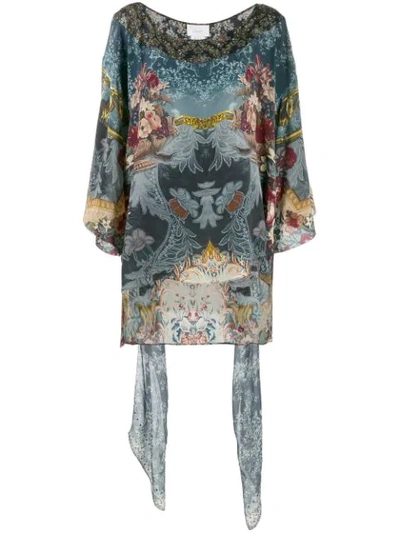 Camilla Embellished Printed Tunic In Blue