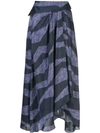 Isabel Marant Printed Asymmetric Skirt In Midnight