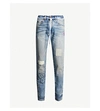 Off-white Faded Wash Slim-fit Jeans In Vintage Wash Fuchsia