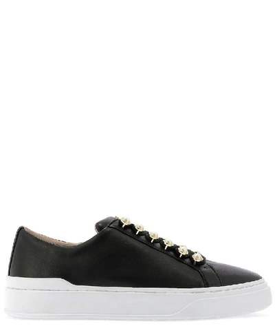 Stuart Weitzman Excelsa Pearly-detail Suede Low-top Sneakers In Multi