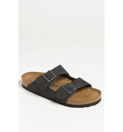 Birkenstock Arizona Soft Slide Sandal In Antique Anthracite