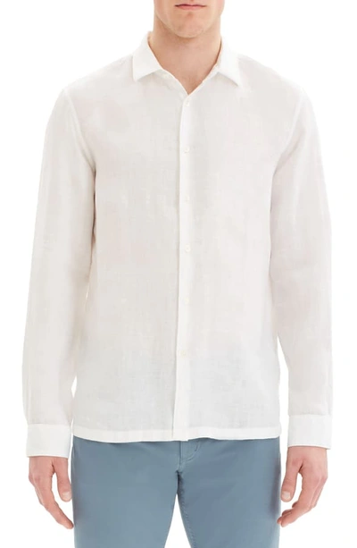 Theory Murray Slim Fit Linen Button-up Shirt In White