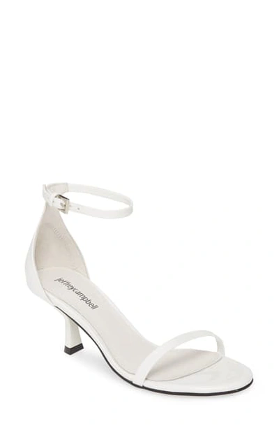 Jeffrey Campbell Entice Ankle Strap Sandal In White Patent