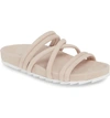 Jslides Tess Strappy Slide Sandal In Pink Nubuck Leather