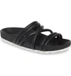 Jslides Tess Strappy Slide Sandal In Black Leather