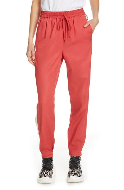Tibi Drapey Tech Jogger Pants In Washed Red Multi