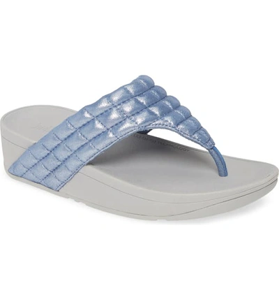 Fitflop Lulu Padded Shimmy Suede Flip Flop In Blue Suede