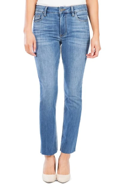 Kut From The Kloth Kelsey High Waist Raw Hem Ankle Flare Jeans In Produce W/mediu