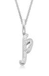 Monica Vinader Alphabet Diamond Pavé Pendant Charm In Silver/ Diamond- P