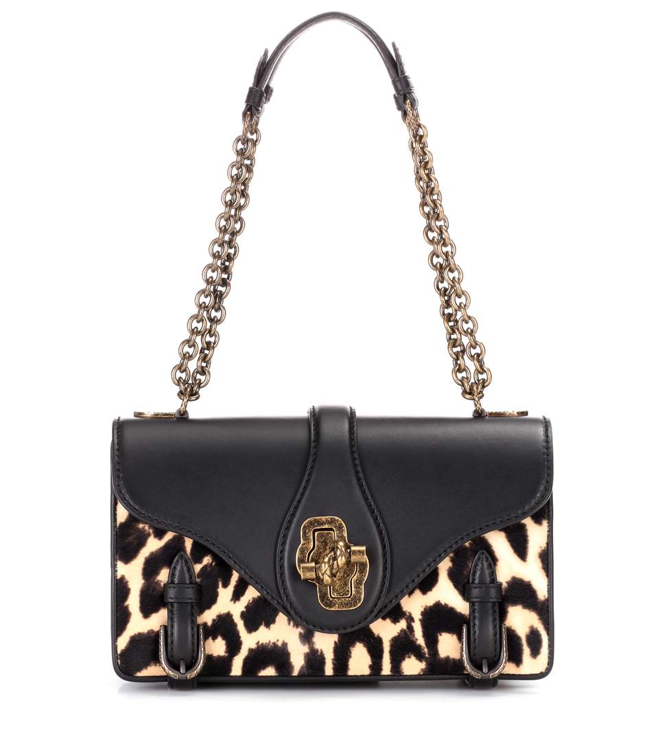 Bottega Veneta City Knot Leopard-print Calf Hair & Leather Shoulder Bag ...