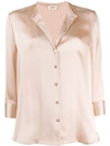 L Agence L'agence Aoki Band Collar Blouse In Pink In Petal